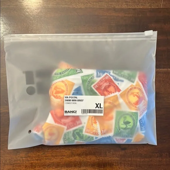 BANG! Colorful Stamp Print Swim Briefs - Picture 5 of 8